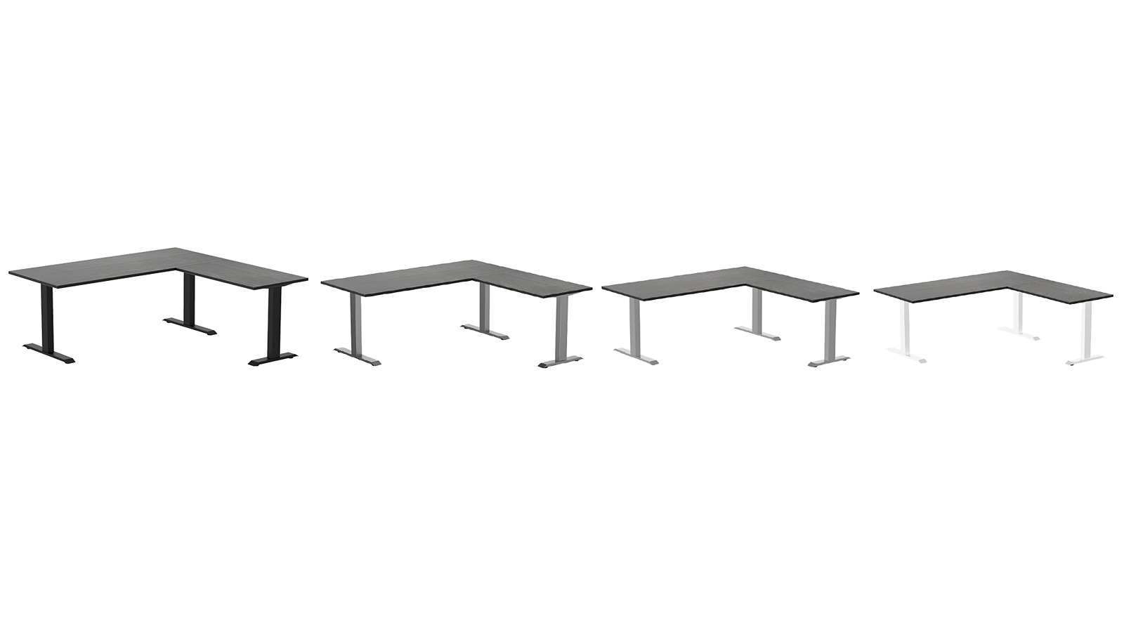 Desky Zero Dark Bamboo L-Shape Office Desk