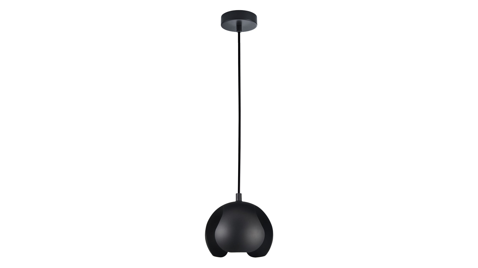 Vaina Minimalist Scandinavian Small Iron Dome Interior Pendant Light - Black