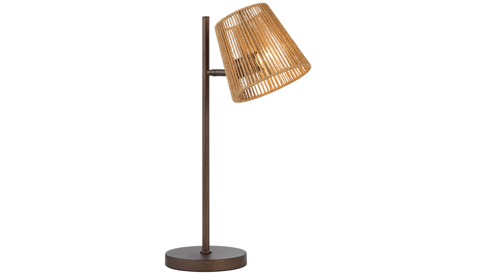 Pretty & Practical Terni Bronze Accent Table Lamp with Natural String Shade Design