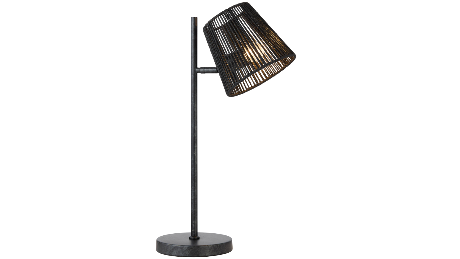 Pretty & Practical Grosseto Gun Metal Table Lamp with Black String Shade