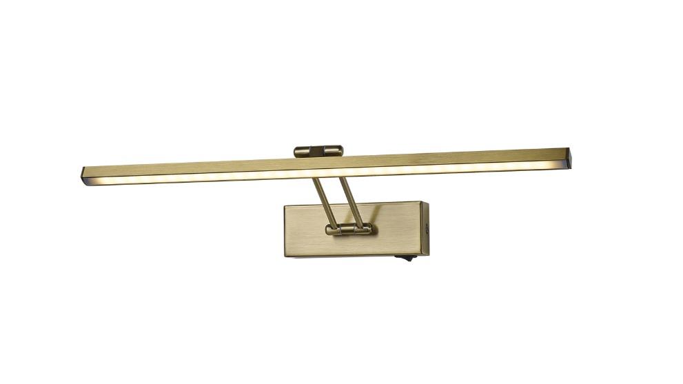 Vanidad 60.6cm Dimmable Linear Adjustable Frosted Diffuser Vanity Picture Tri-CCT LED Wall Light - Antique Brass