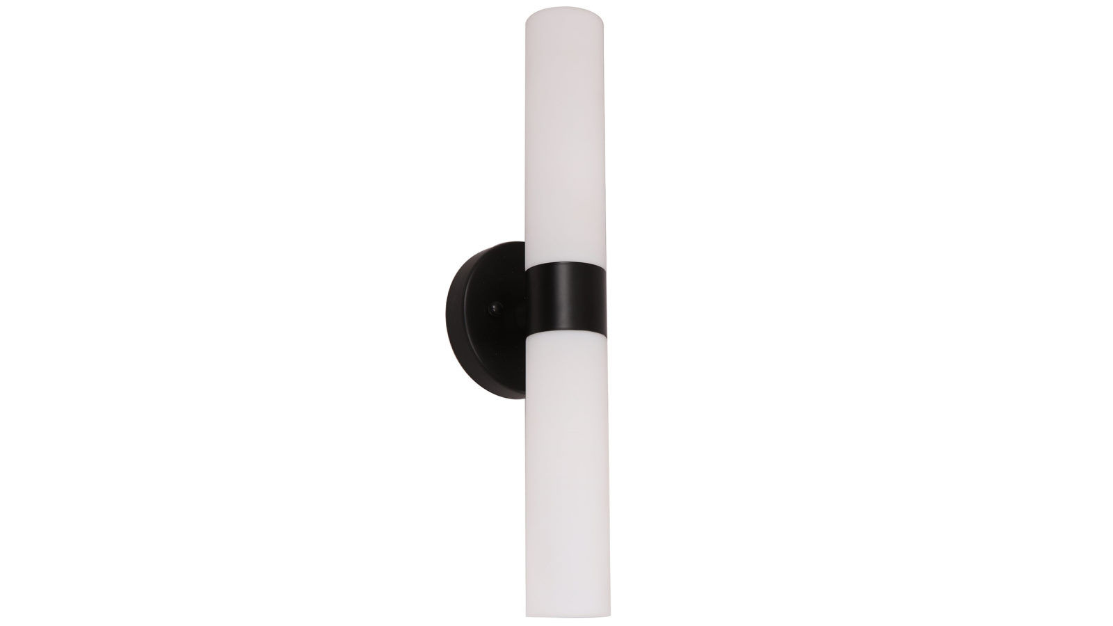 CLA Lighting Interior Wall Light Up/Down 2 x ES Tubular Opal Glass with Black Highlight and Base