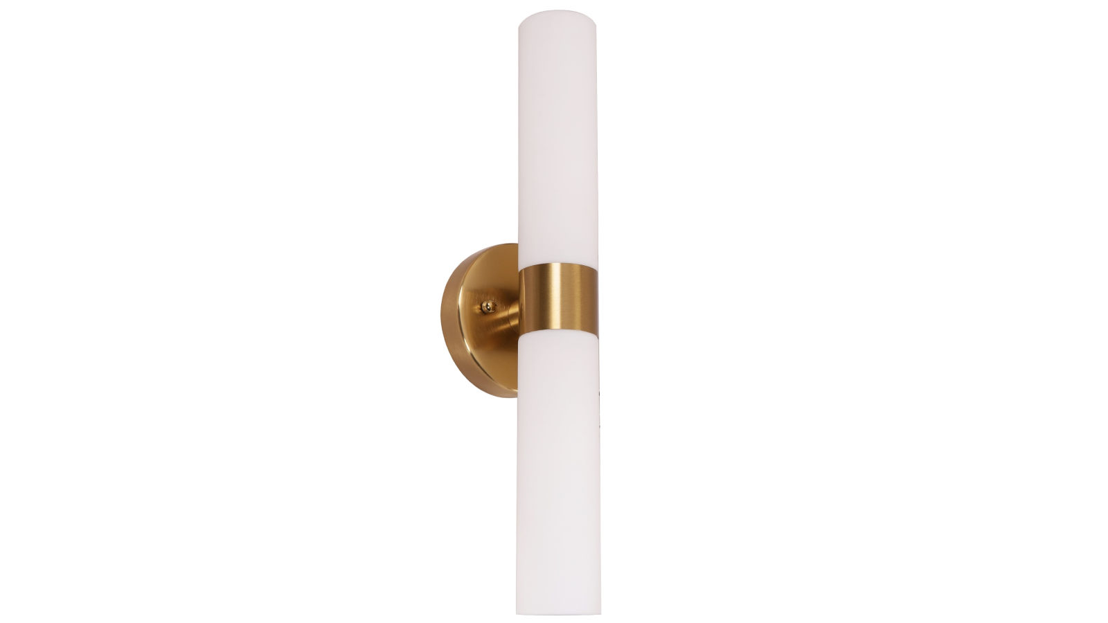 CLA Lighting Interior Wall Light Up/Down 2 x ES Tubular Opal Glass with Brass Highlight and Base