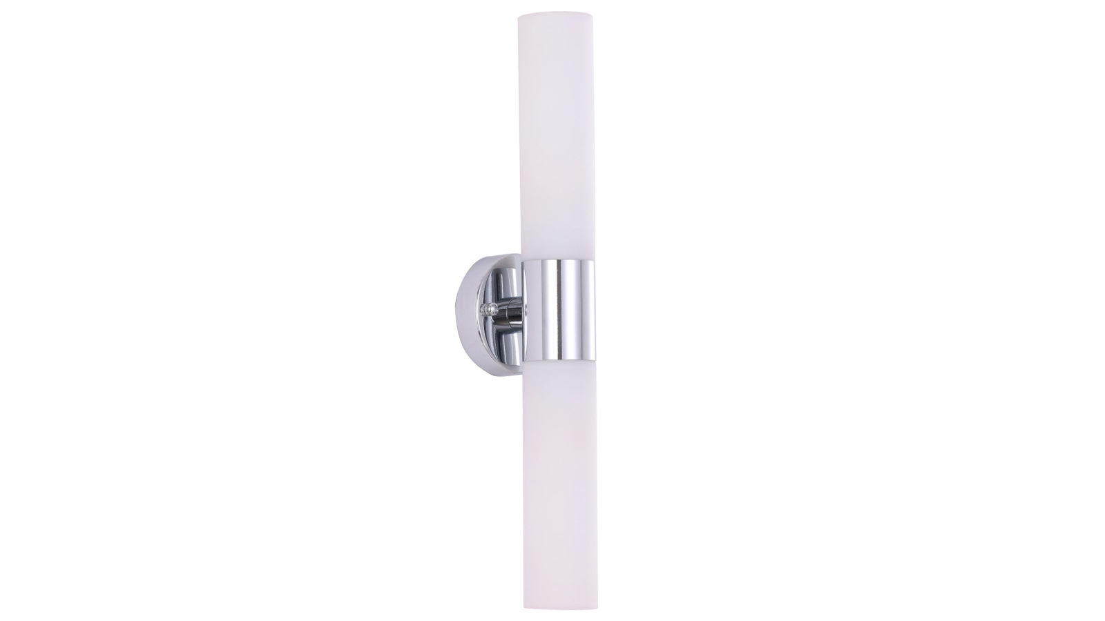 CLA Lighting Interior Wall Light Up/Down 2 x ES Tubular Opal Glass with Chrome Highlight Base