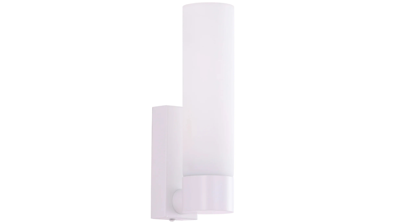 CLA Lighting Tubular Opal Glass ES Wall Light with White Highlight and Rectangular Base OD60mm