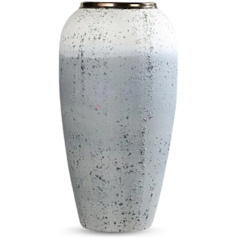 Soga Elegant Living Room Home Decor White/Grey Ceramic Flower Vase