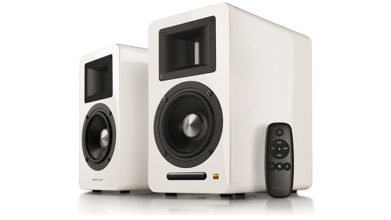 Airpulse A100 Wireless Active Bookshelf Speaker - White
