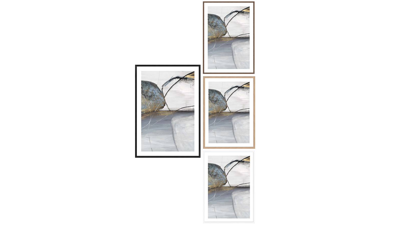 La Grolla Teal Stones II Frame Wall Art