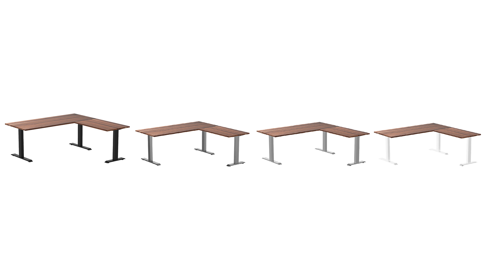 Desky Zero Walnut Hardwood L-Shape Office Desk