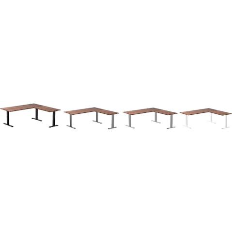 Desky Zero Walnut Hardwood L-Shape Office Desk