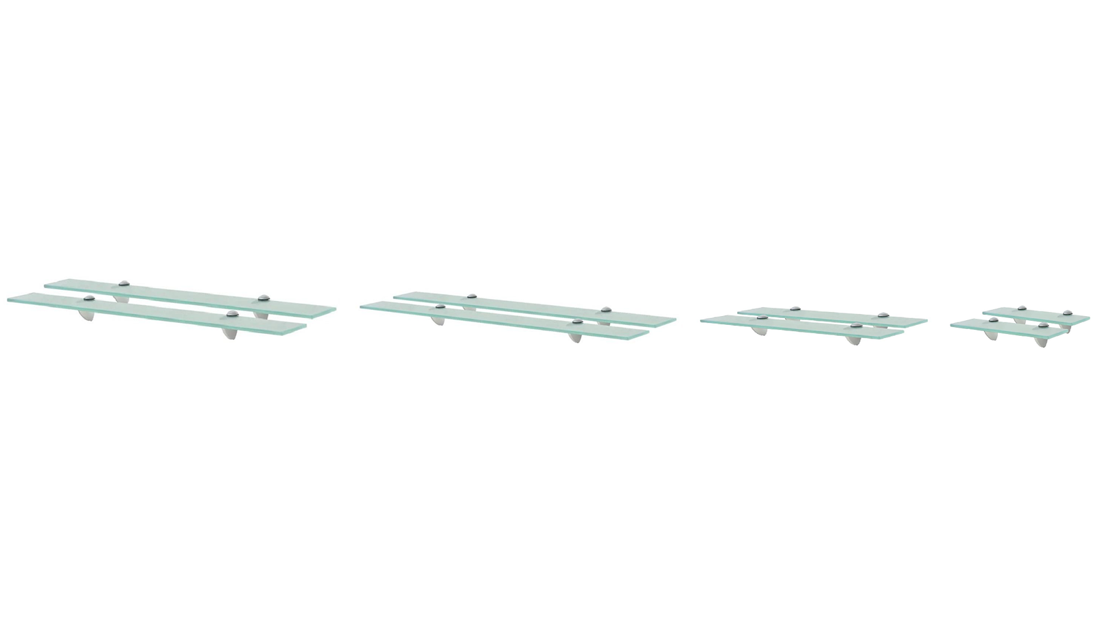 vidaXL 2 Piece Glass Floating Shelve