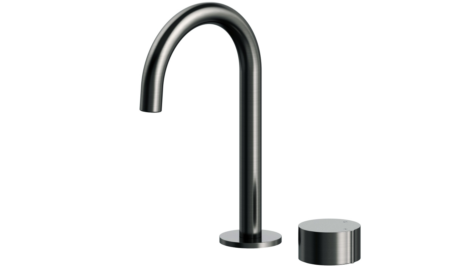 Arcisan Venn 2-Hole Basin Mixer with Fixed Arch Spout - Brushed Gun Metal