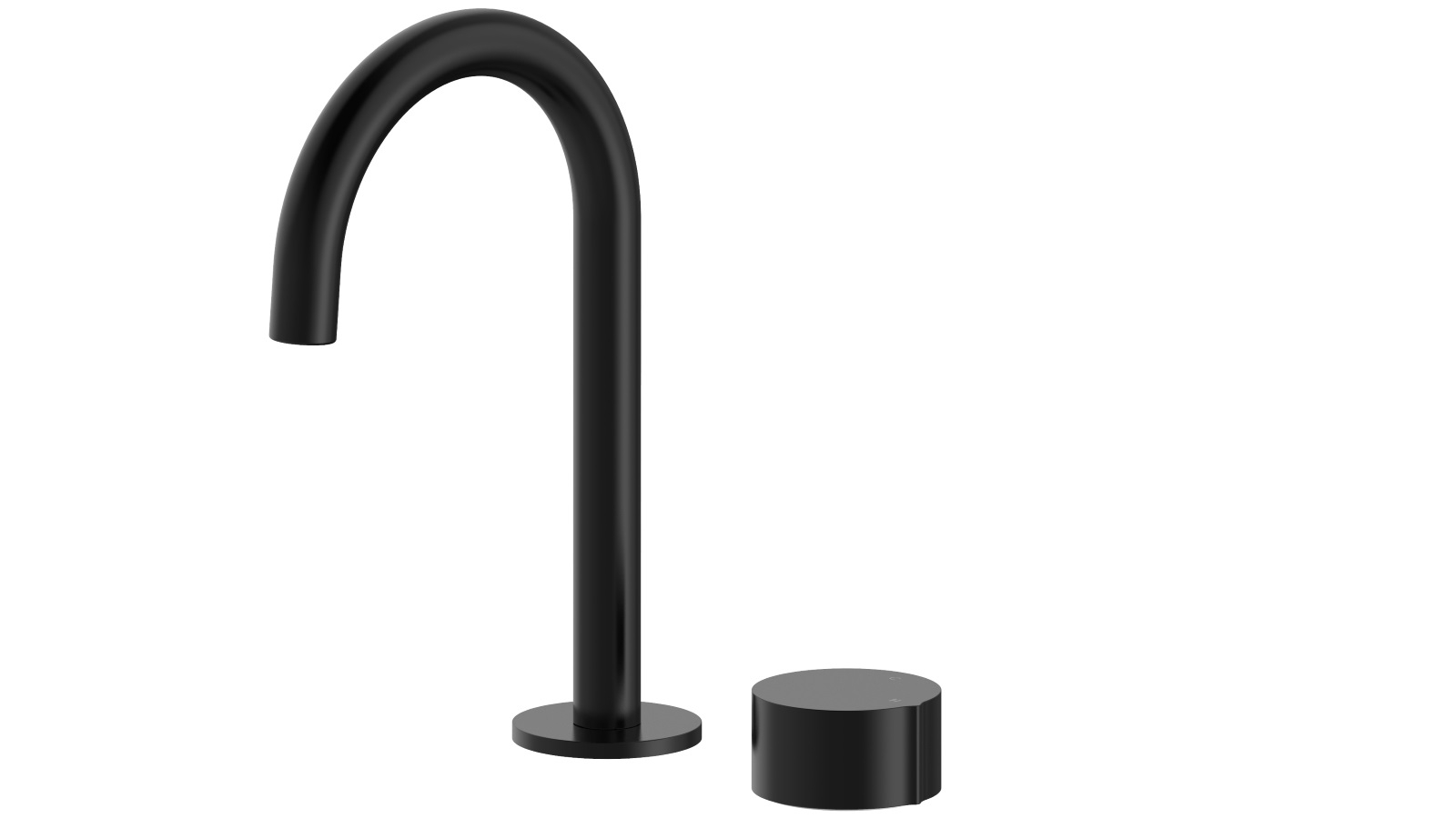 Arcisan Venn 2-Hole Basin Mixer with Fixed Arch Spout - Matte Black