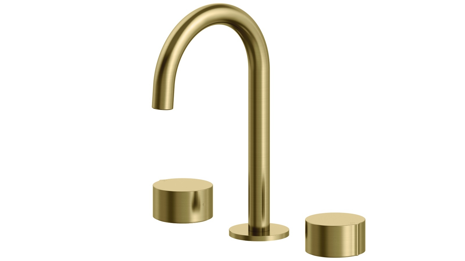 Arcisan Venn Basin Set with Fixed Arch Spout - Brushed Brass