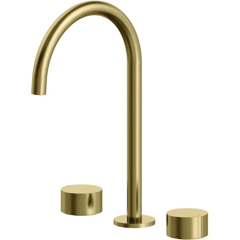 Arcisan Venn Basin Set with Extended Height Spout - Brushed Brass