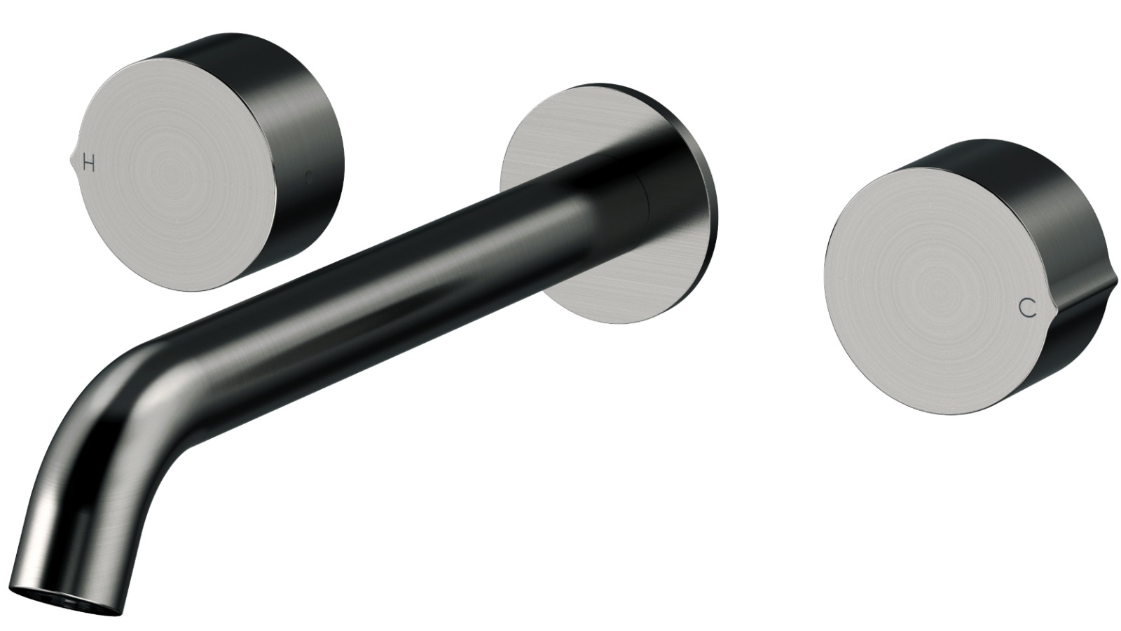 Arcisan Venn Wall Mount Basin Set - 220mm Centre Spout - Brushed Gunmetal