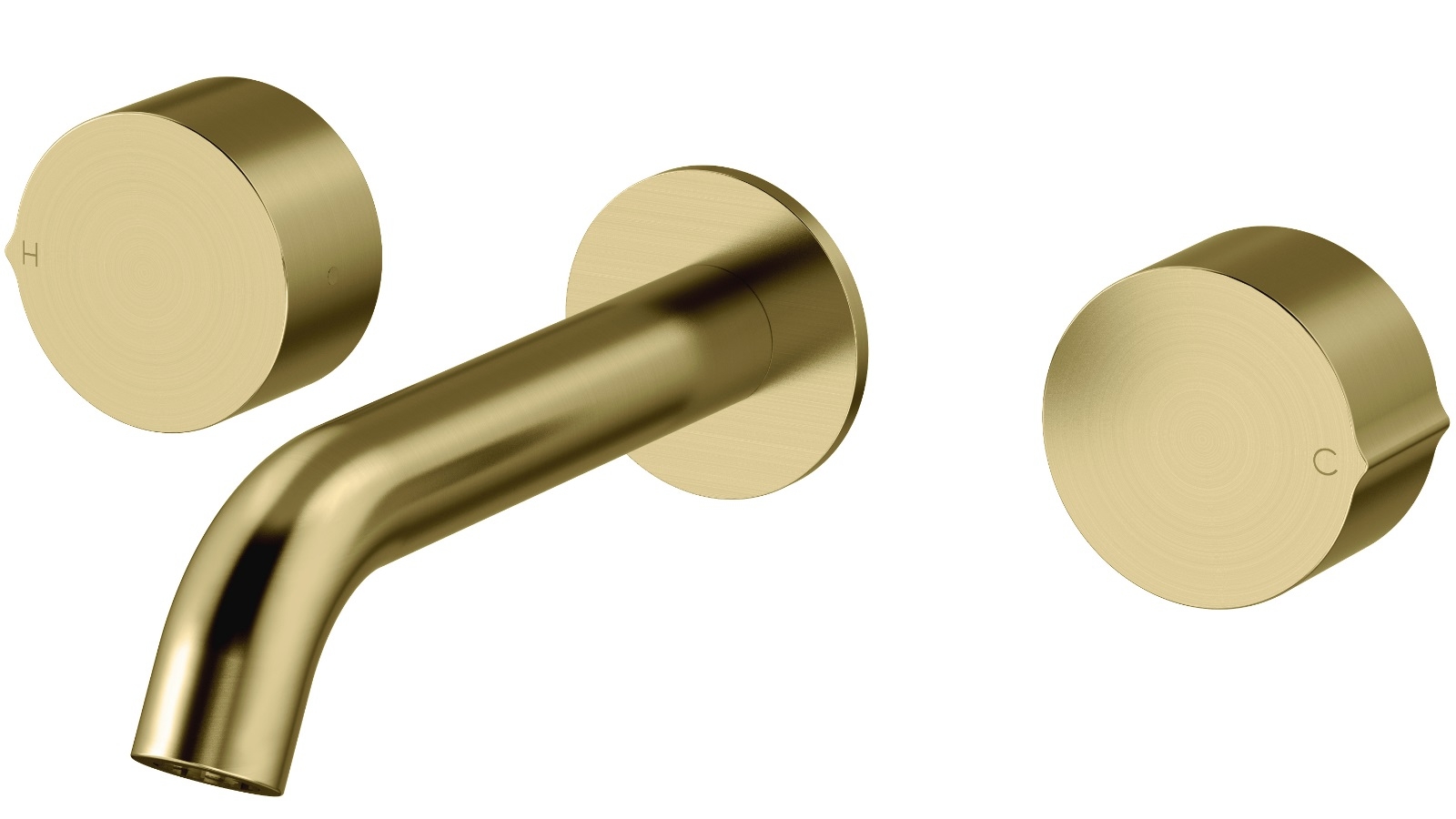 Arcisan Venn Wall Mount Basin Set - 150mm Centre Spout - Brushed Brass