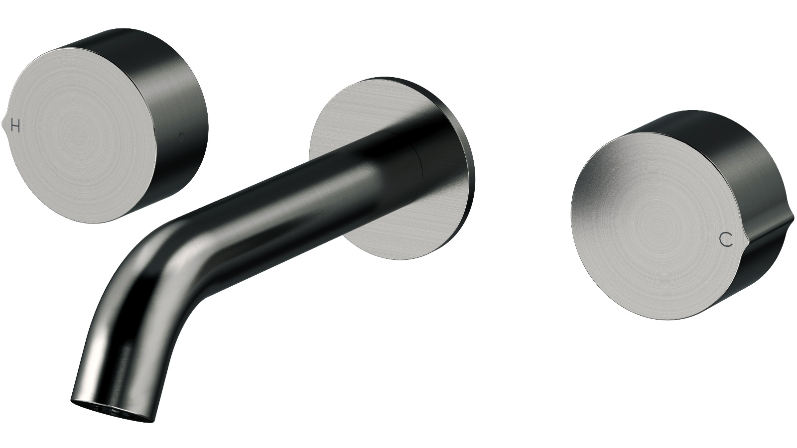 Arcisan Venn Wall Mount Basin Set - 150mm Centre Spout - Brushed Gun Metal