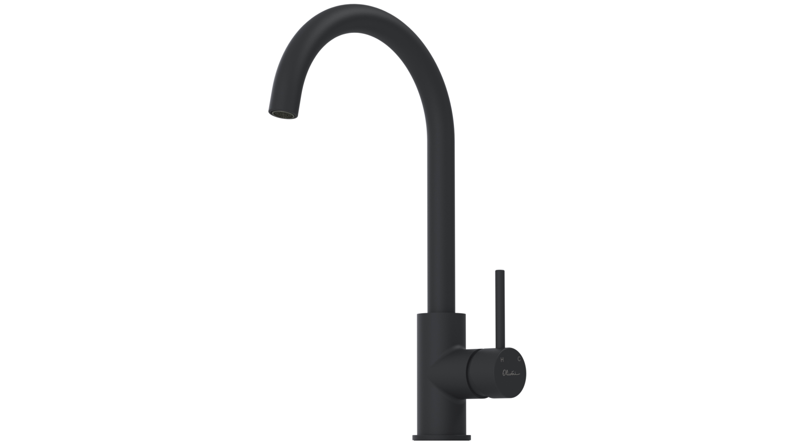 Oliveri Venice Goose Neck Mixer - Matte Black