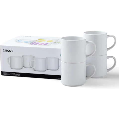 Cricut Stackable Ceramic Mug 300ml White - 4 Pack