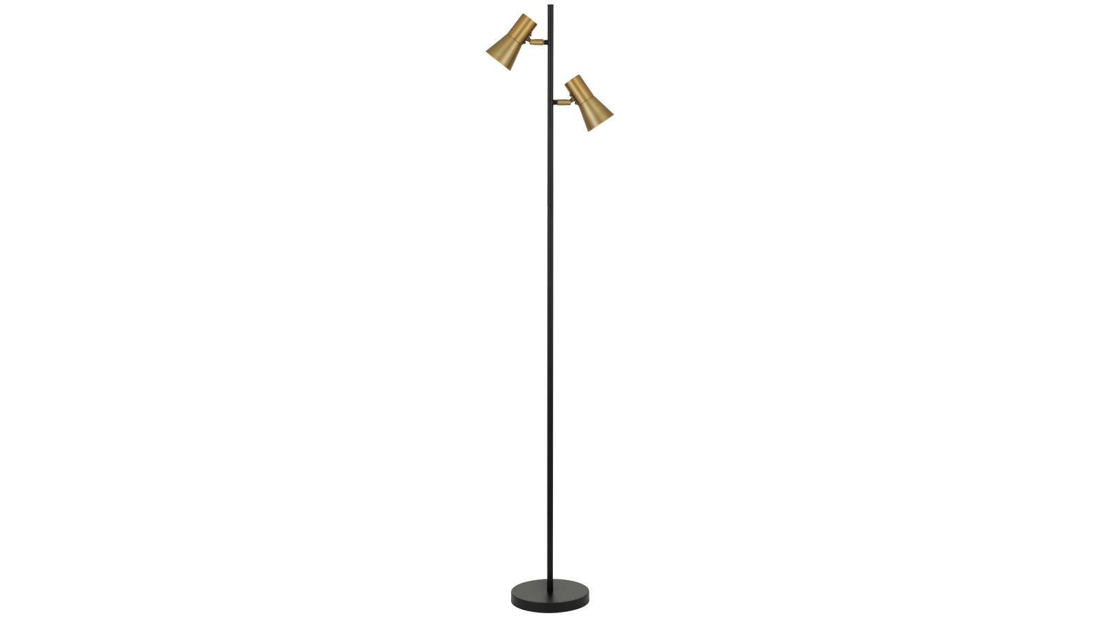 Pretty & Practical Cordoba Brass Floor Lamp with Black Satin and Gold Inner Finish
