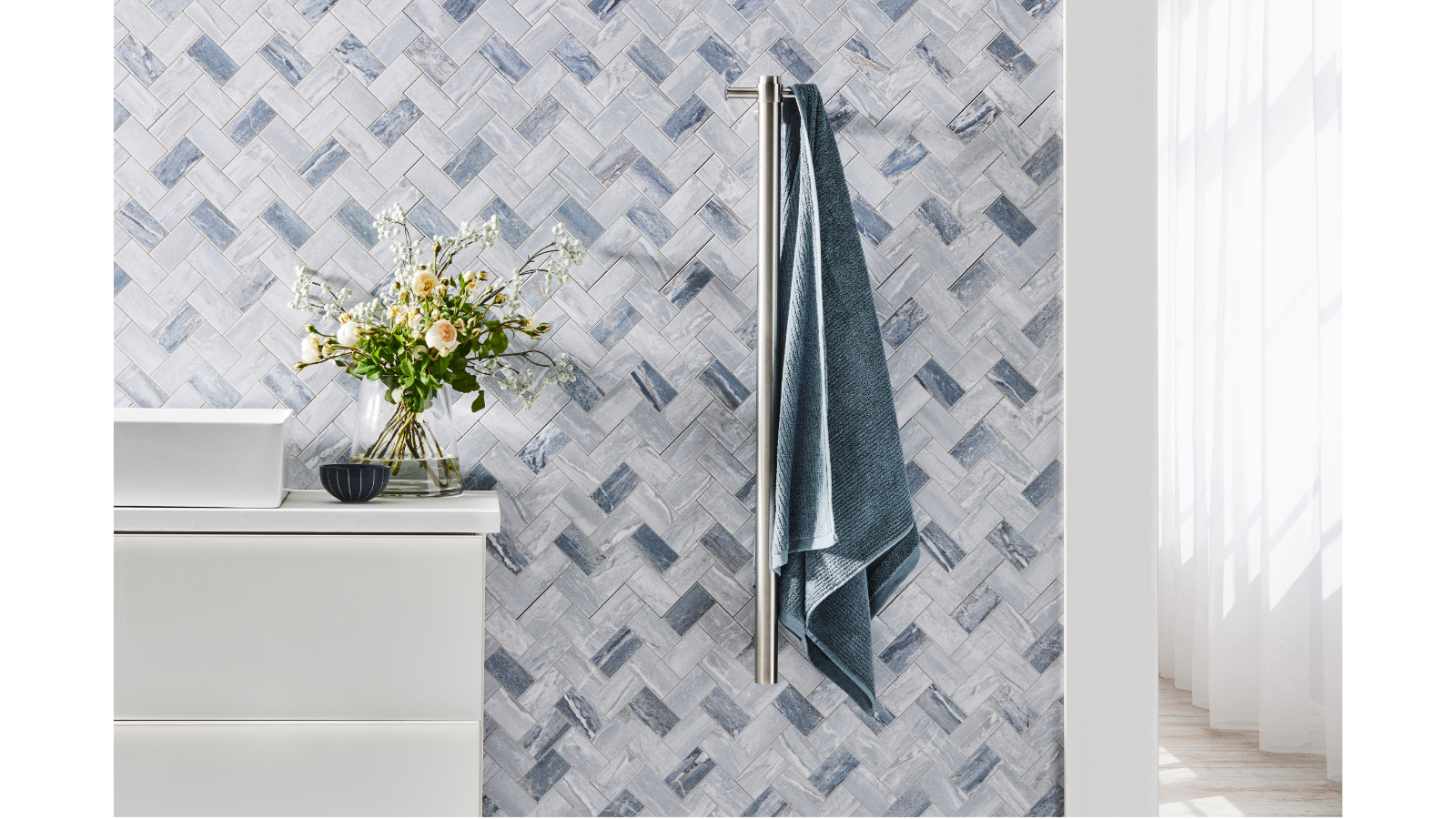 Towel Bars Heated Towel Rail Brushed Nickel Warmtech Vertical Bar