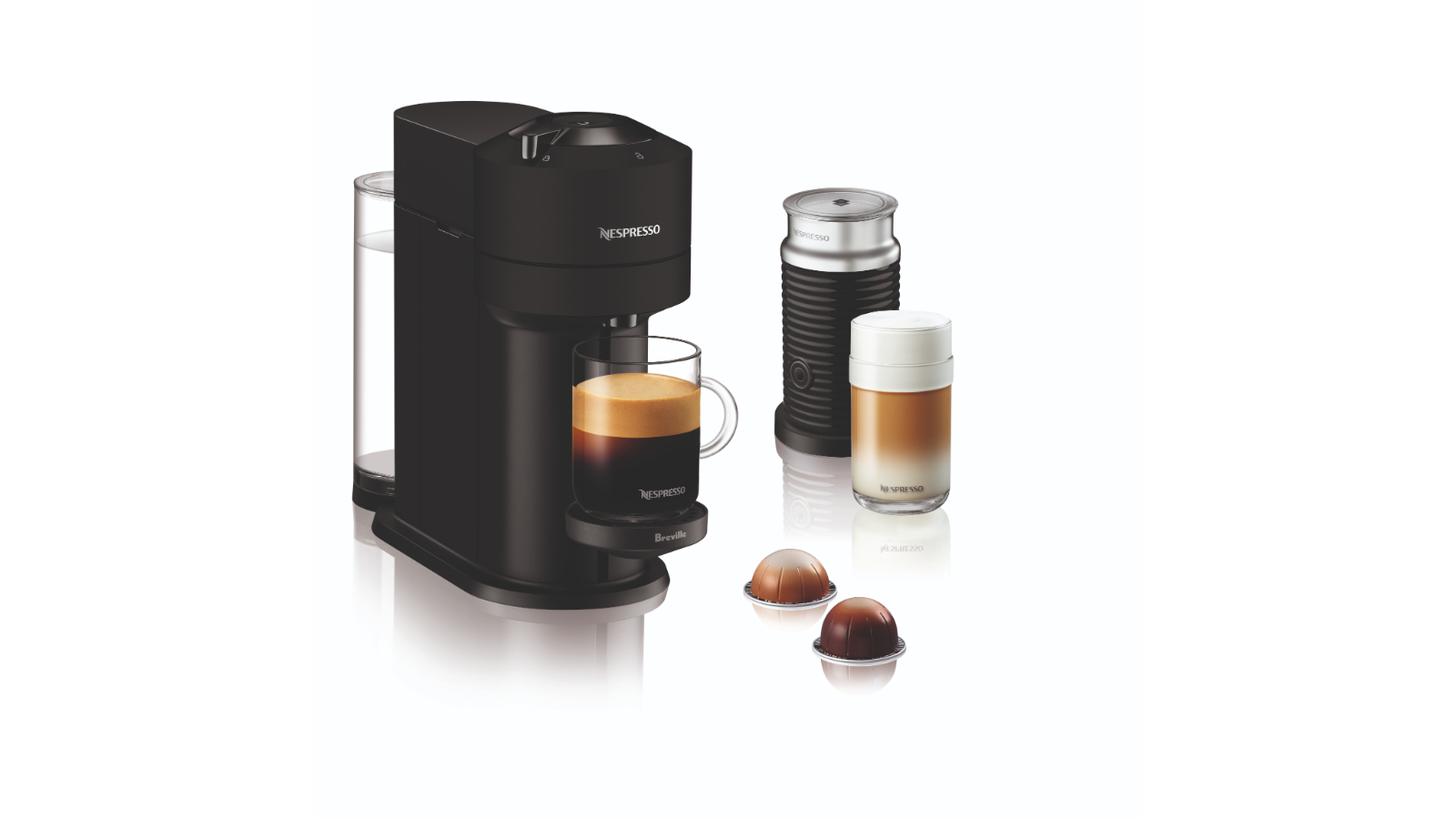 Nespresso Vertuo Next Bundle Capsule Coffee Machine By Breville - Matte Black