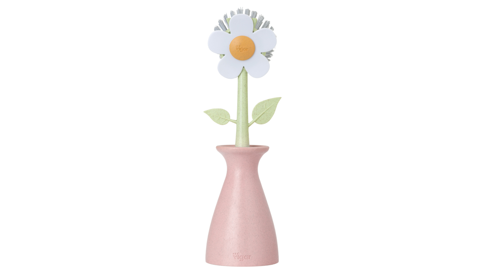 Vigar Florganic Dish Brush with Vase - Pink