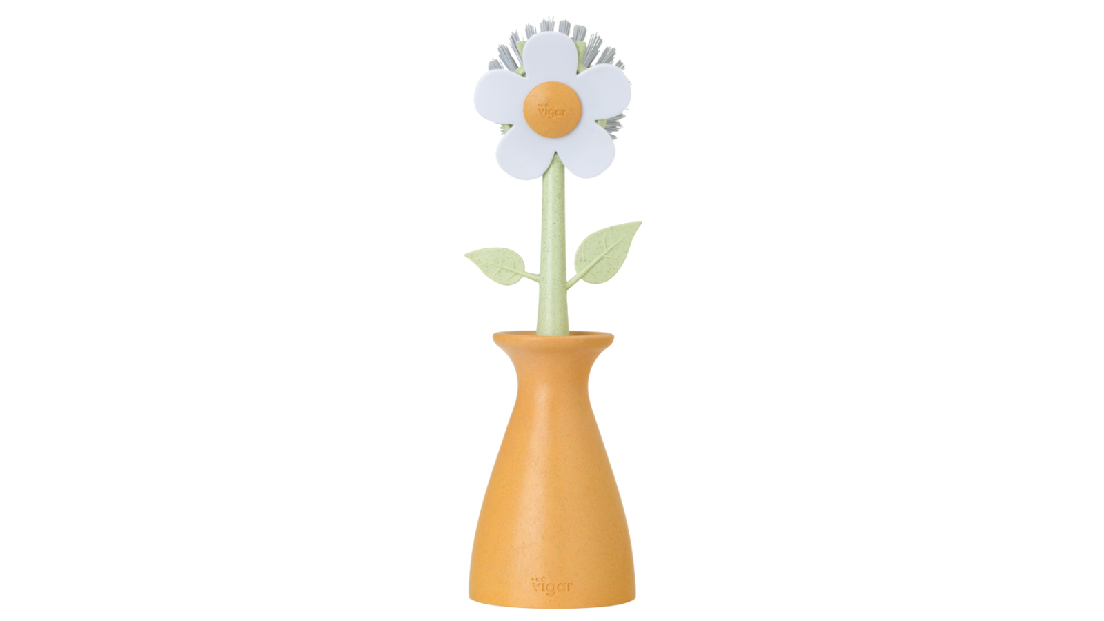 Vigar Florganic Dish Brush with Vase - Orange