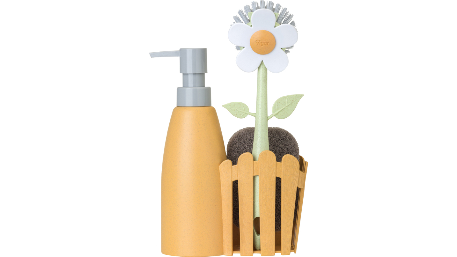 Vigar Set of 3 Florganic Sink Caddy Plus Dispenser - Orange