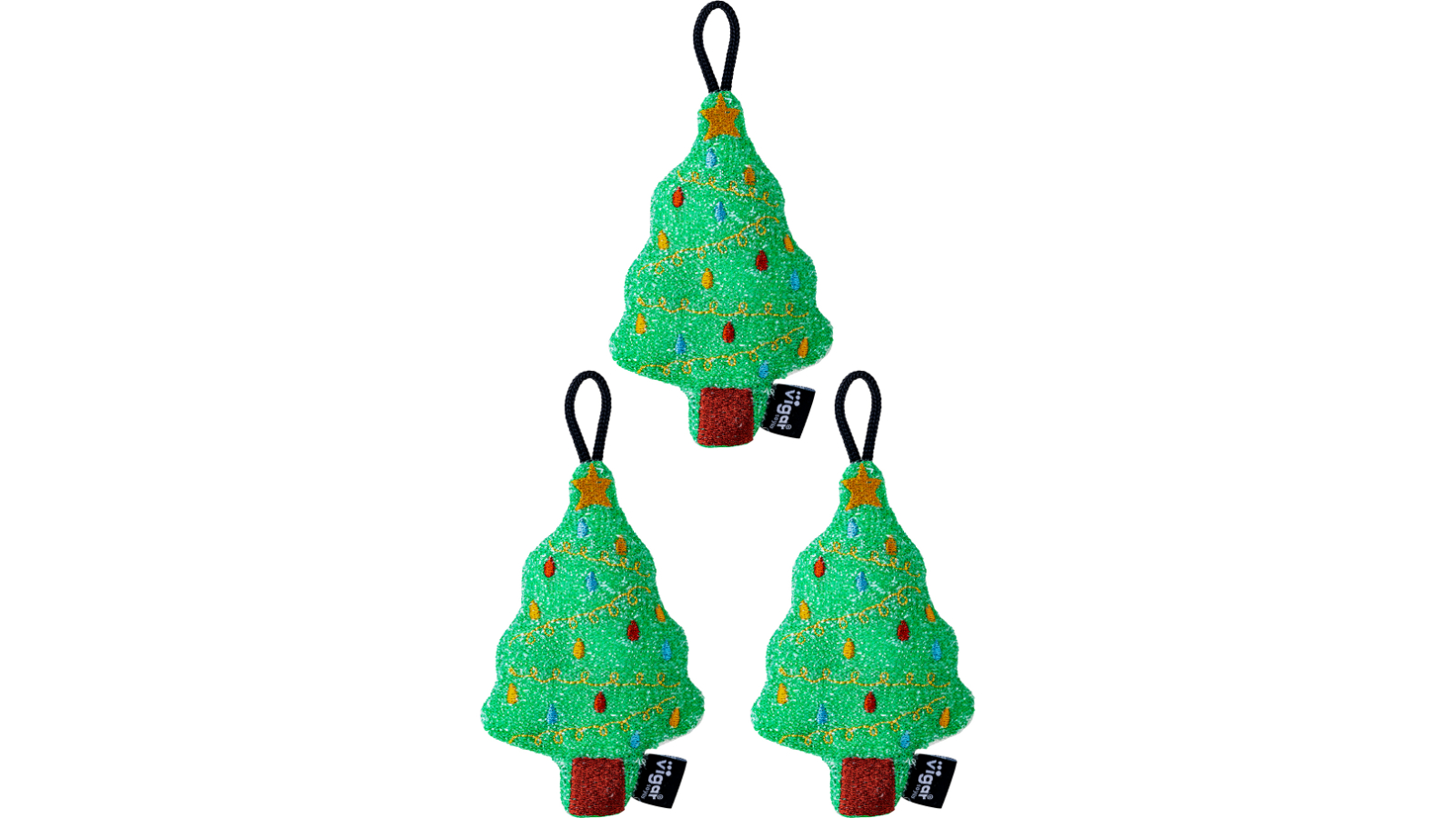 Vigar Green Christmas Tree Scrubber Sponge - Pack of 3