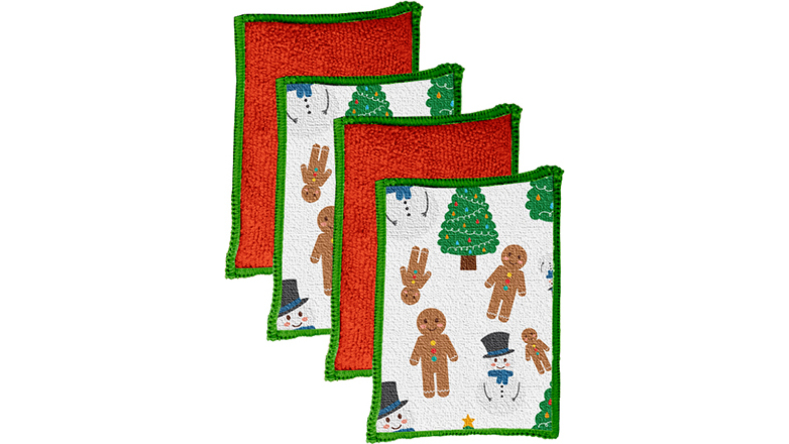 Vigar Christmas Tree Microfibre Sponge - Pack of 4