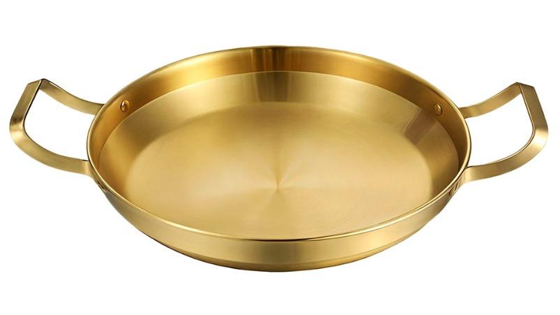 Soga Gold Plated 202 Material Stainless Steel and Kitchen Essential Dry Pot
