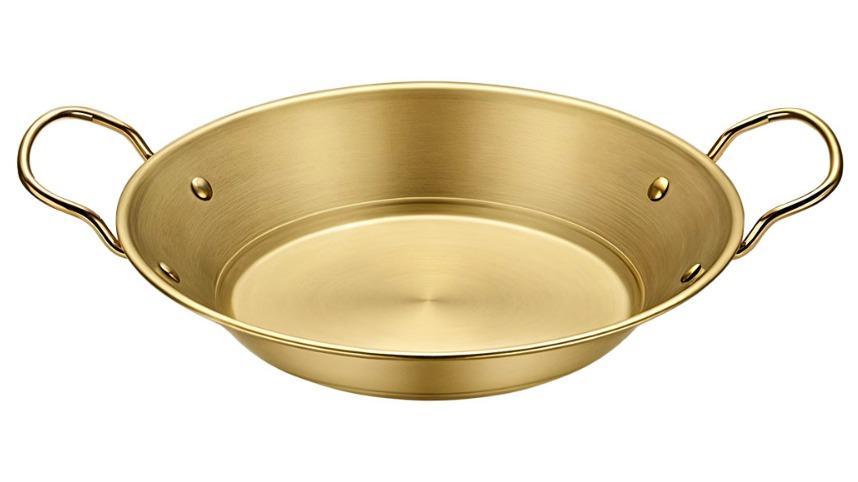 Soga Signature Dry Pot and Crafted with 201 Material in Gold for Kitchen Essential