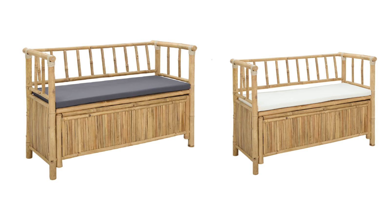 vidaXL Natural Bamboo 110 x 50 x 80cm Garden Storage Bench