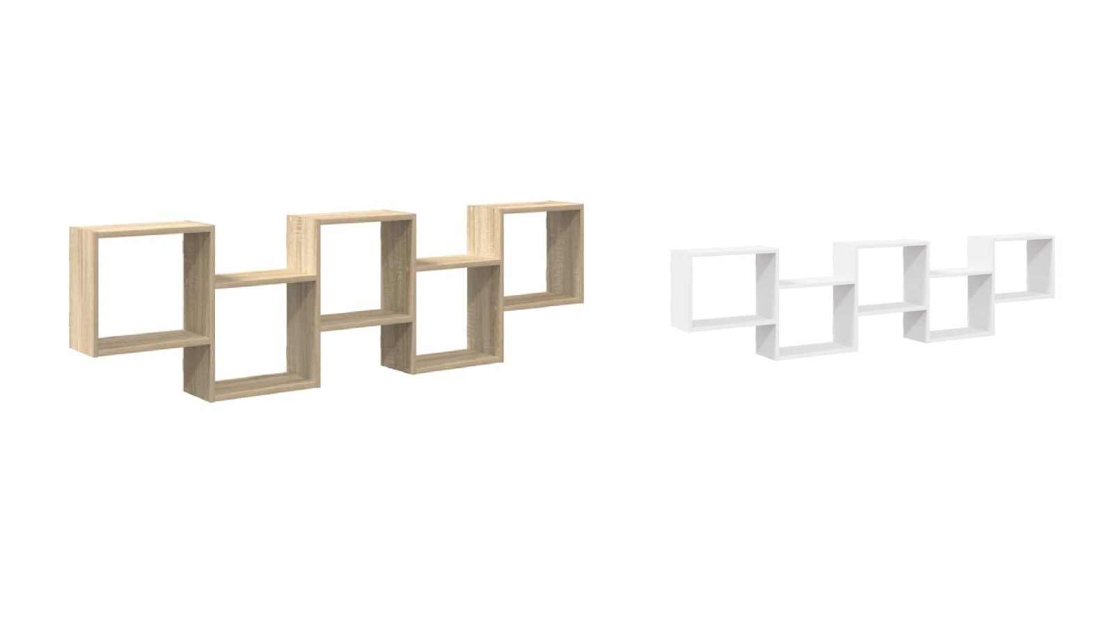 vidaXL Engineered Wood 5-Compartment Wall Cube Shelf