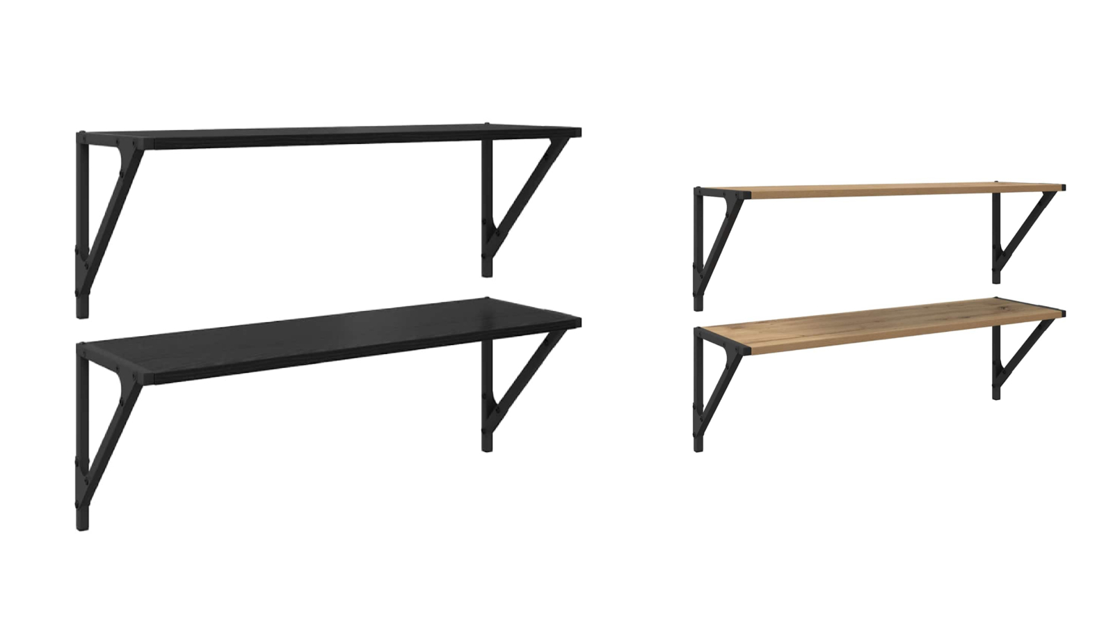 vidaXL 2 Piece Engineered Wood Wall Shelf