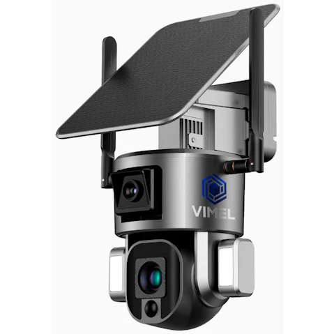 Vimel 4G 4K SIM Card Battery PTZ 360 Farm Construction Solar Security Camera