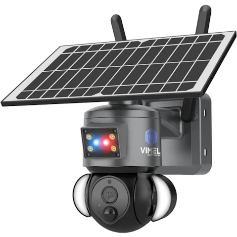 Vimel 4G 2K Wireless Battery Solar Security Camera with Night Vision CCTV