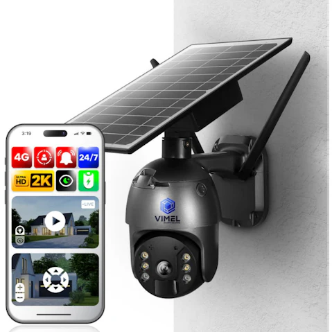 Vimel Wireless 4G Solar Battery Powered PTZ Security Camera