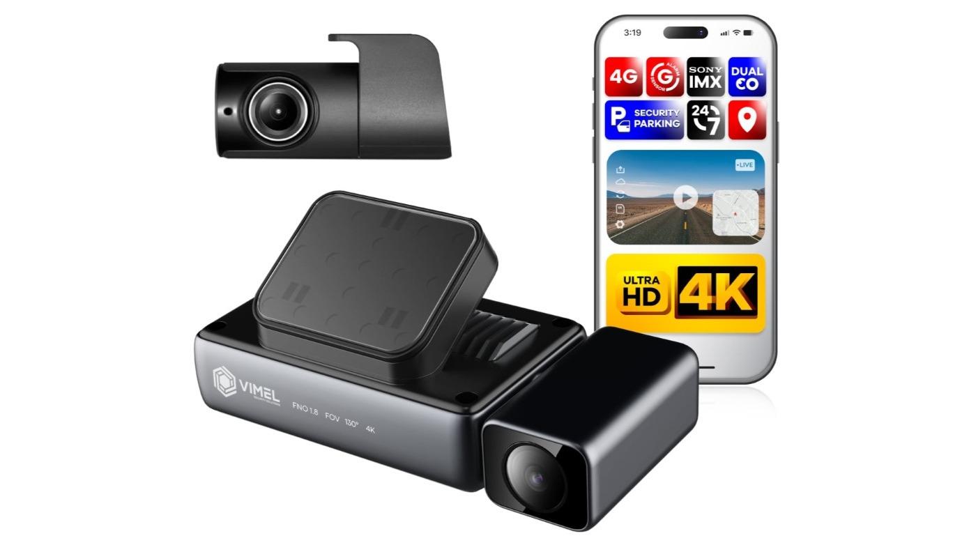 Vimel 4K 4G Dashcam with GPS Tracker