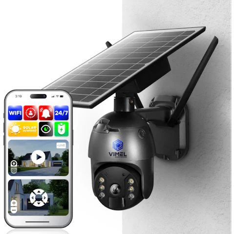 Vimel WIFI Security Camera Solar with 2 ways Audio Remote Phone View