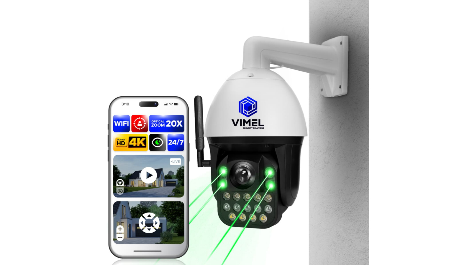 Vimel 4K 20X WiFi Wireless Security Camera