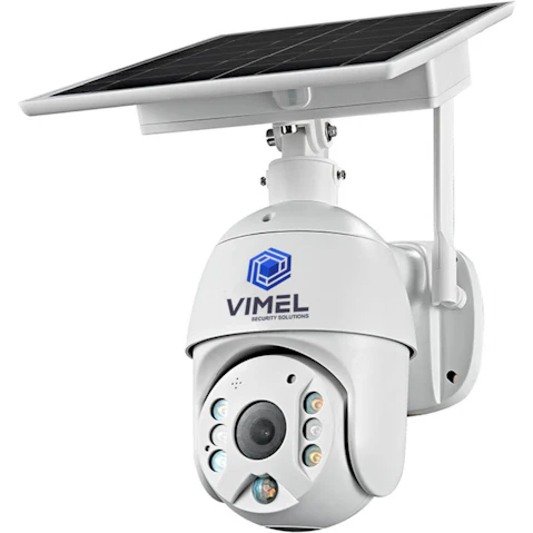 Vimel Wireless Night Vision 4G Solar Battery PTZ Security Camera with Sim Card