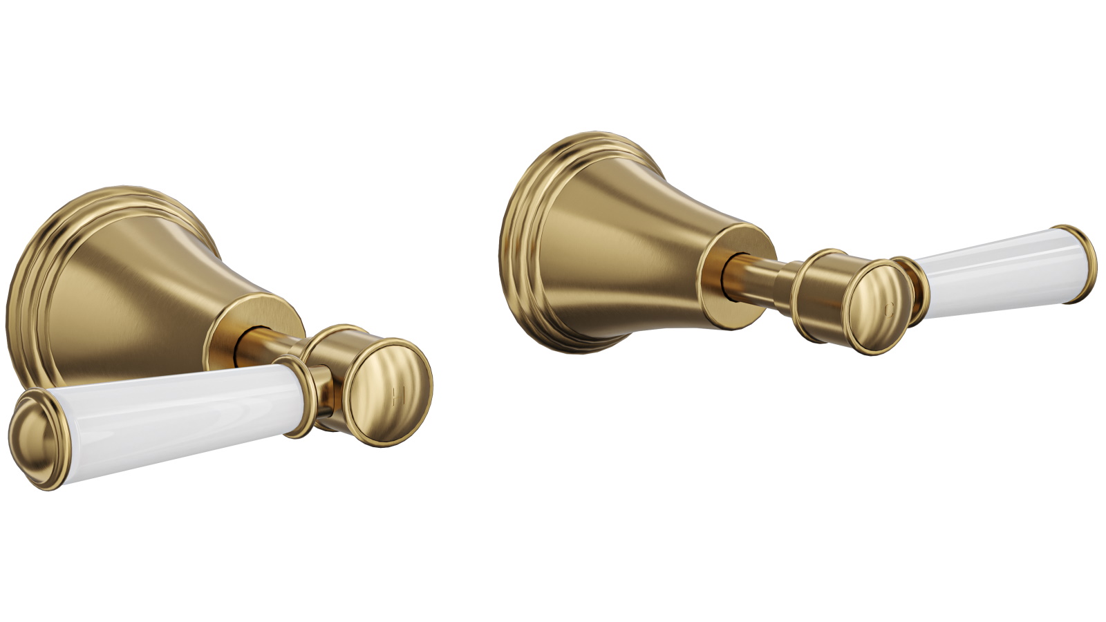 Linsol Vintage Lever Handle Wall Top Assemblies - Brushed Brass ...