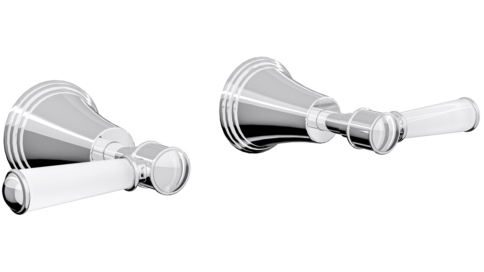 Linsol Vintage Lever Handle Wall Top Assemblies - Chrome