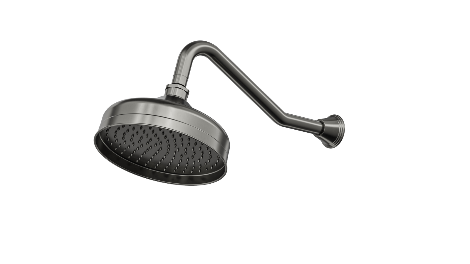 Linsol Vintage Brass Shower Head and Wall Arm - Gunmetal