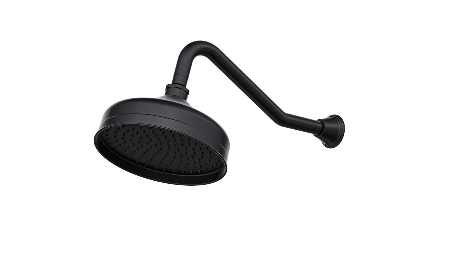 Linsol Vintage Brass Shower Head and Wall Arm - Matte Black
