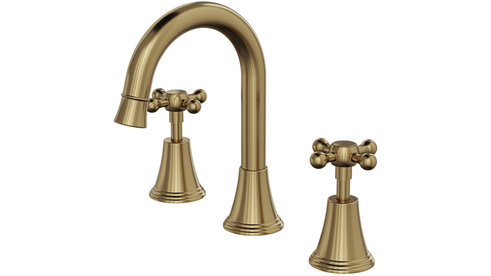 Linsol Vintage Cross Handle Basin Set - Brushed Brass
