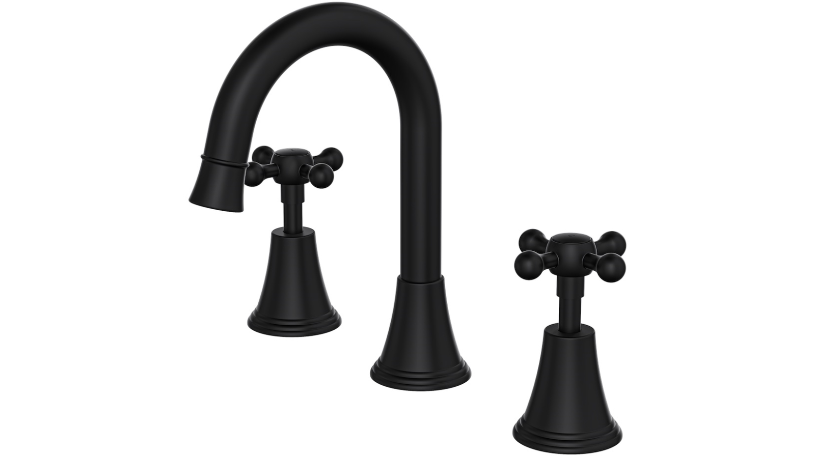 Linsol Vintage Cross Handle Basin Set - Matte Black